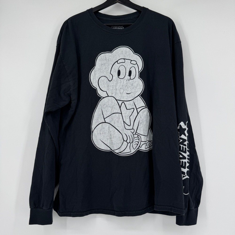 Steven Universe Cartoon Network Long Sleeve Graphic Tee Black XL Mens Shirt